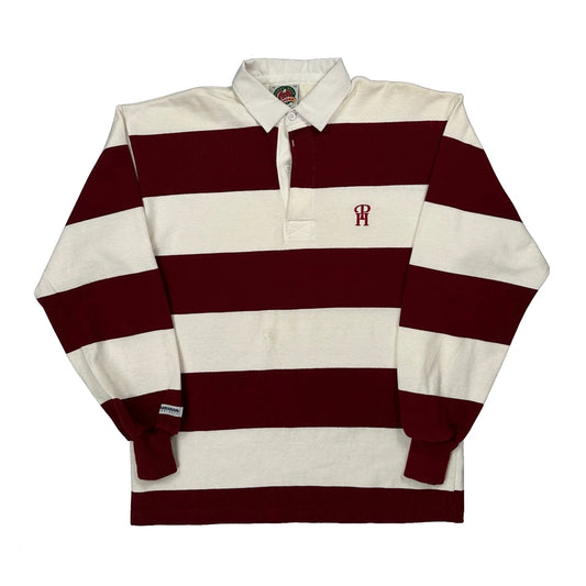 Barbarian Striped Rugby Shirt - XL Red Cotton