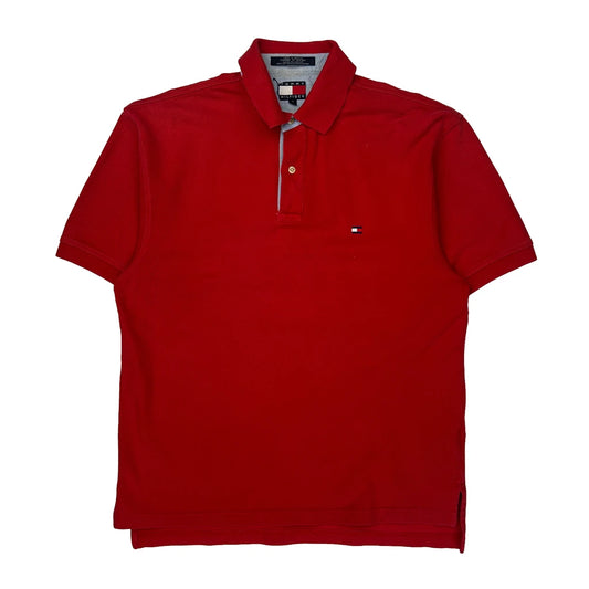 Tommy Hilfiger Polo Shirt - Medium Red Cotton