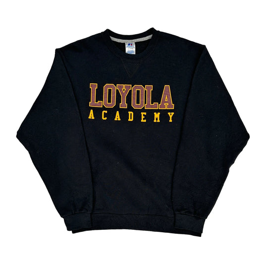 Loyola Academy Russell Athletic College Sweatshirt - Medium Black Cotton Blend