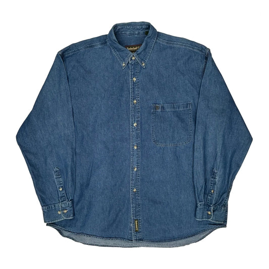 Vintage Timberland Denim Shirt - XL Blue Denim