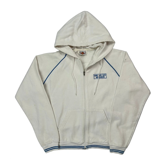 Vintage Edinburgh Hard Rock Cafe Full Zip Hoodie - Large White Cotton