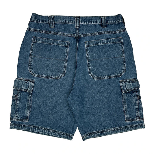 Wrangler Cargo Shorts - 34W 10L Blue Denim