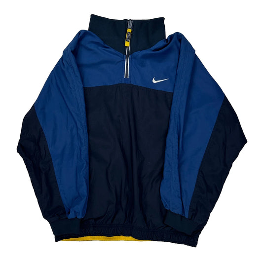 Nike Oversized Windbreaker - Large Navy Nylon
