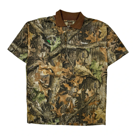 Made In USA Unbranded Camo Polo Shirt - XL Camo Cotton