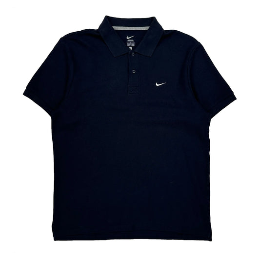Nike Polo Shirt - Large Black Cotton