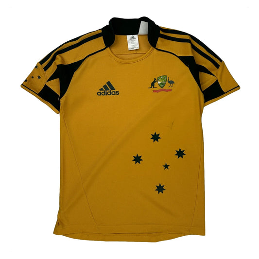 Age 12 Adidas Cricket Australia Football Shirt - Medium Yellow Polyester