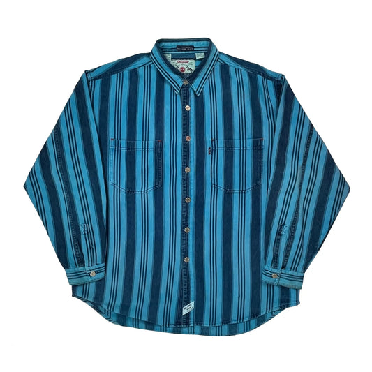 Milano Bay Striped Shirt - XL Blue Cotton