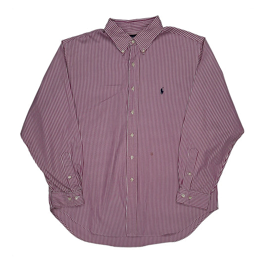 Vintage Ralph Lauren Striped Shirt - XL Red Cotton
