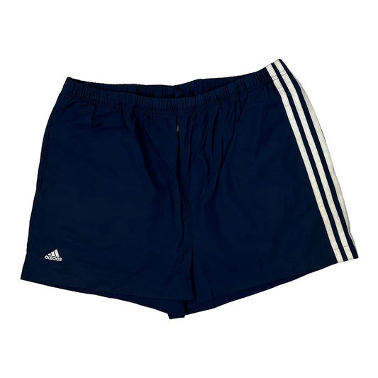 Adidas Striped Sport Shorts - Large Blue Polyester