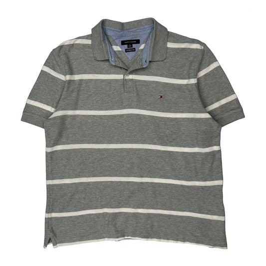Tommy Hilfiger Polo Shirt - XL Grey Cotton Blend
