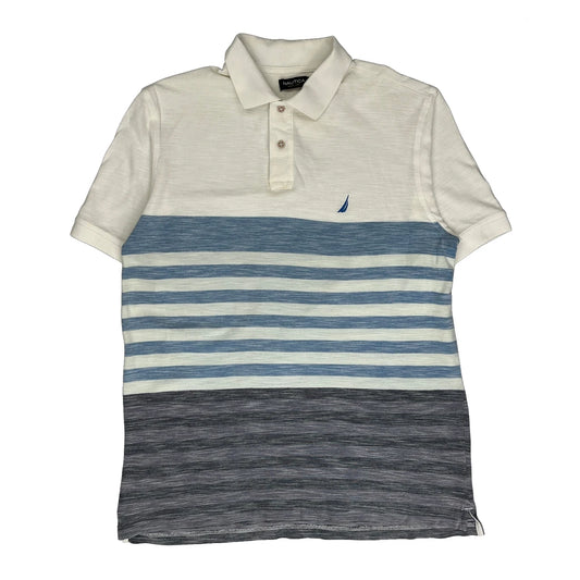 Nautica Polo Shirt - Medium White Cotton