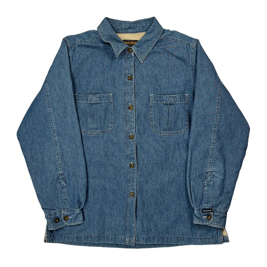 Vintage Fleece Lined Woolrich Denim Shirt - Large Blue Denim