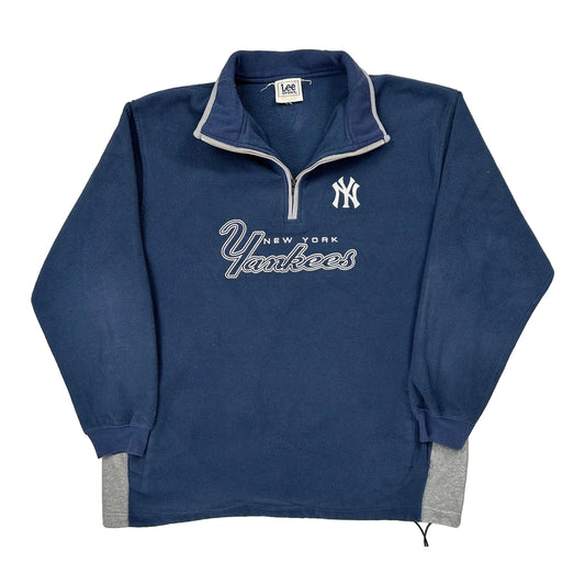 Vintage New York Yankees Lee Sport Mlb Fleece - Large Blue Polyester