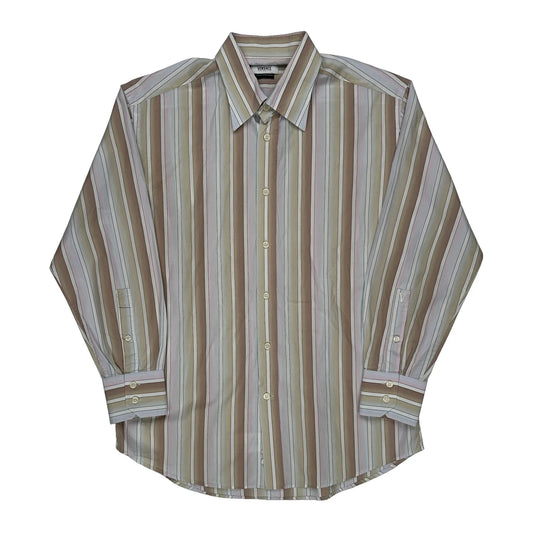 Versace Striped Shirt - Medium Multicoloured Cotton