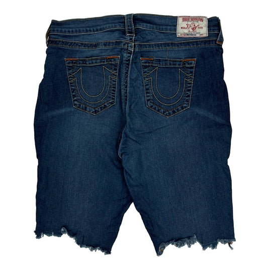 True Religion Denim Shorts - 31W UK 10 Blue Cotton Blend
