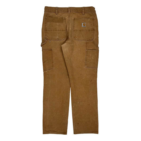 Carhartt Double Knee Carpenter Trousers - 32W 30L Brown Cotton