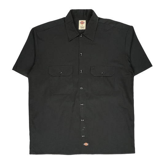Dickies Short Sleeve Shirt - Large Black Polyester Blend