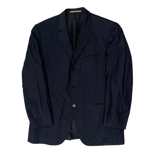 Burberry London Pinstripe Blazer - Large Navy Wool