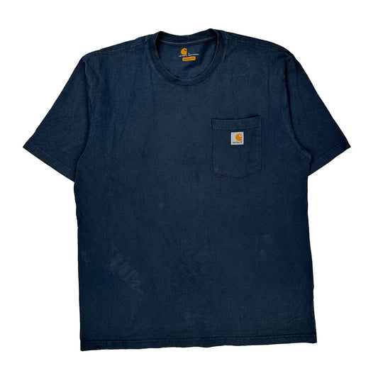 Carhartt T-Shirt - Large Navy Cotton