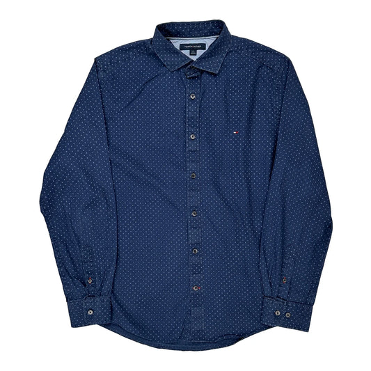 Tommy Hilfiger Polka Dot Patterned Shirt - Large Blue Cotton
