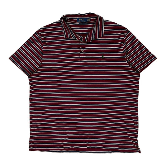 Polo By Ralph Lauren Striped Polo Shirt - XL Burgundy Cotton