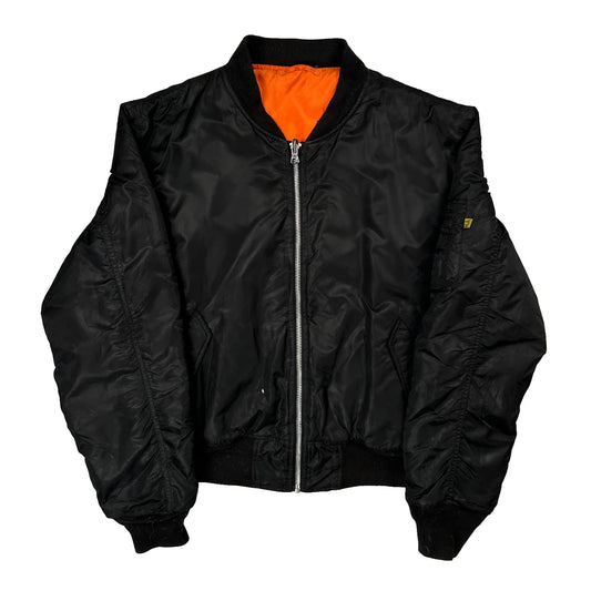 Flight Knox Armory Reversible Bomber Jacket - Large Black Nylon