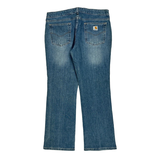 Carhartt Carpenter Trousers - 36W UK 14 Blue Cotton Blend