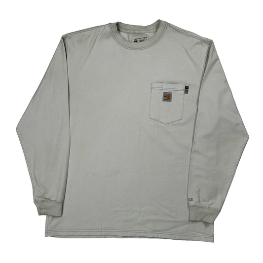 Carhartt Long Sleeve T-Shirt - XL Grey Cotton