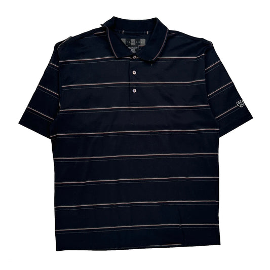 Nike Golf Striped Polo Shirt - Medium Black Polyester
