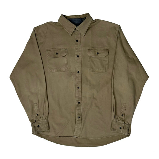 Vintage Wrangler Shirt - XL Khaki Cotton Blend