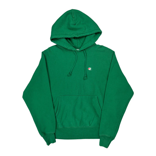 Reverse Weave Champion Hoodie - Small Green Cotton