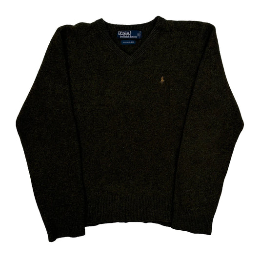 Vintage Polo By Ralph Lauren Jumper - Medium Brown Wool