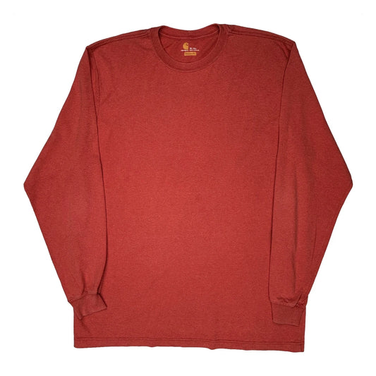 Carhartt Tall Long Sleeve T-Shirt - XL Red Cotton