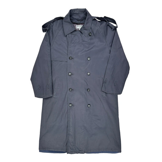 Yves Saint Laurent Double Breasted Trench Coat - Large Grey Polyester