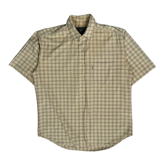 Levis Checked Short Sleeve Shirt - Medium Beige Cotton