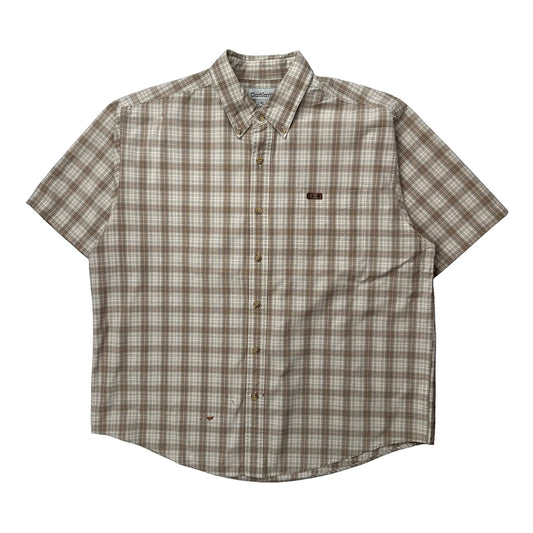 Carhartt Checked Short Sleeve Shirt - XL Beige Cotton