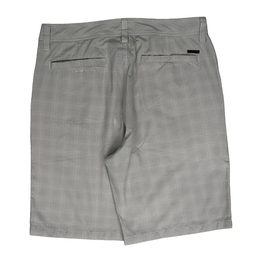 Quiksilver Checked Chino Shorts - 32W 10L Grey Cotton