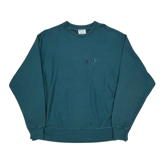 Reverse Weave Champion Sweatshirt - XL Blue Cotton