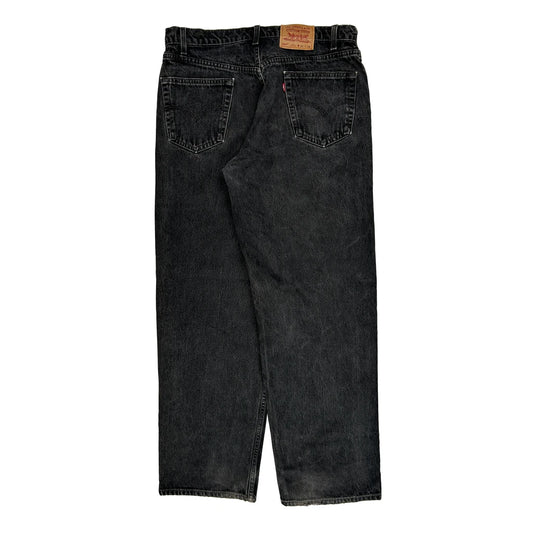 Made In USA Levis Loose Fit Extra Wide 567 Jeans - 36W 34L Black Cotton