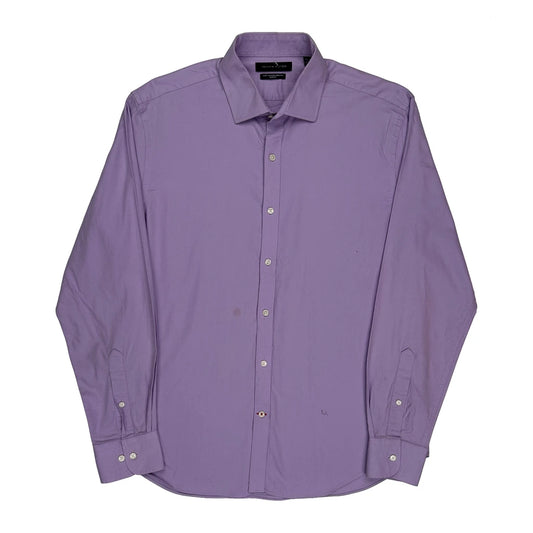 Tommy Hilfiger Slim Fit Shirt - Large Purple Cotton