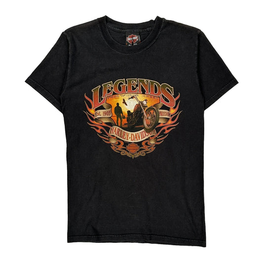 Legends Harley Davidson Graphic T-Shirt - Small Black Cotton