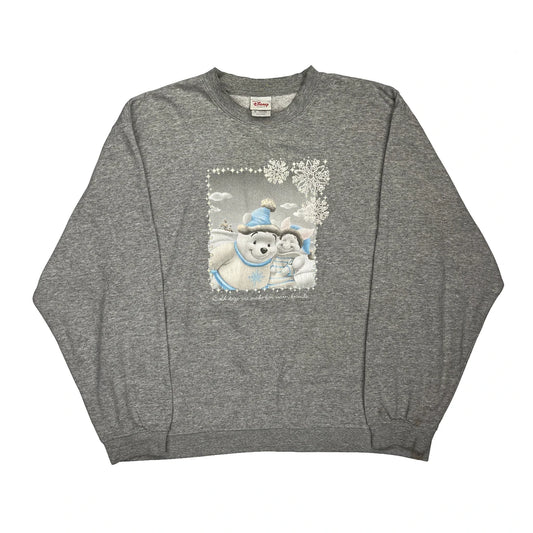 Cold Hugs Are Made For Warm Friends Disney Christmas Sweatshirt - XL Grey Cotton Blend