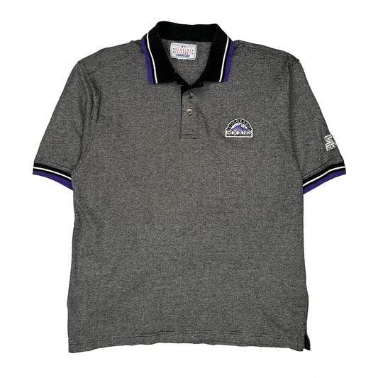 Colorado Rockies Starter Mlb Polo Shirt - Large Grey Cotton
