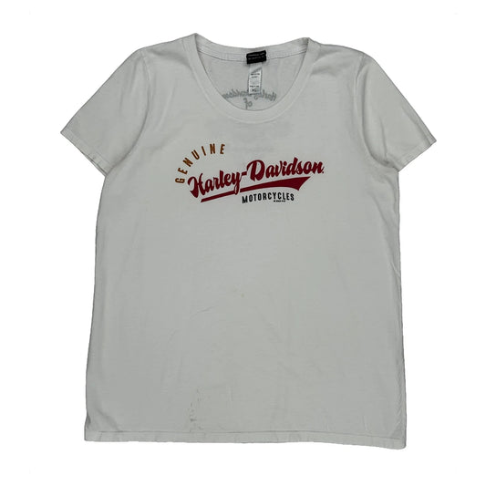 Motorcycles Harley Davidson Graphic T-Shirt - XL White Cotton