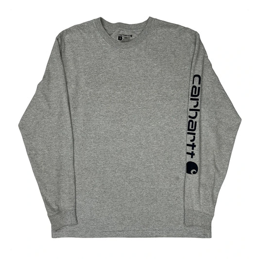 Carhartt Long Sleeve T-Shirt - Medium Grey Cotton Blend
