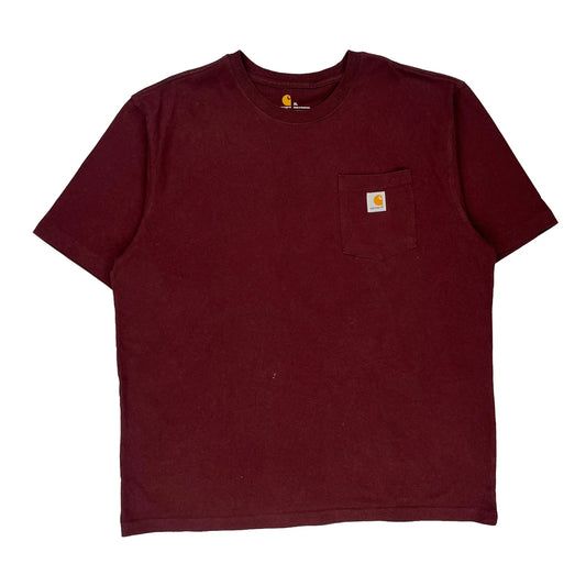 Carhartt T-Shirt - XL Burgundy Cotton