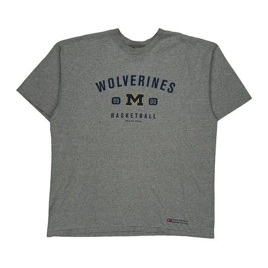 Wolverines Basketball Nike College T-Shirt - XL Grey Cotton