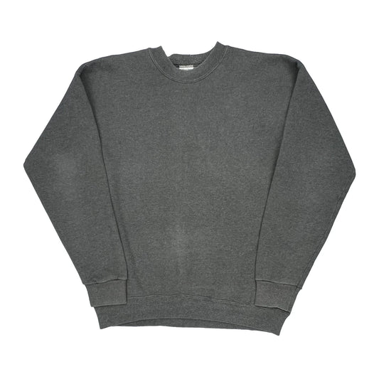 90'S Blank Champion Sweatshirt - Large Grey Cotton Blend