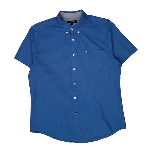 Tommy Hilfiger Short Sleeve Shirt - XL Blue Cotton