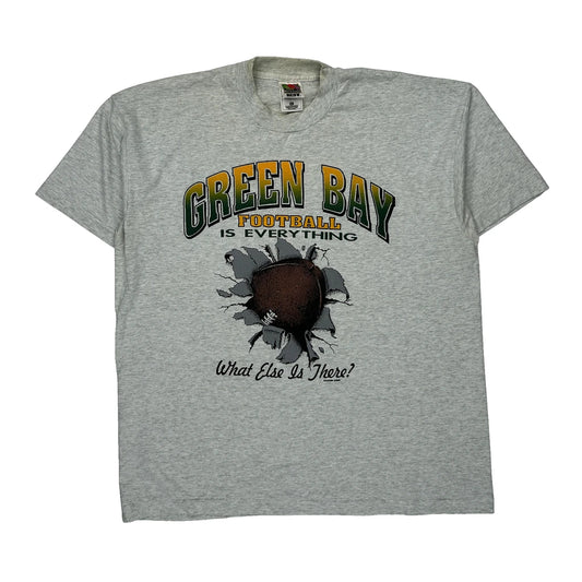 Green Bay Fruit Of The Loom Graphic T-Shirt - XL Grey Cotton Blend